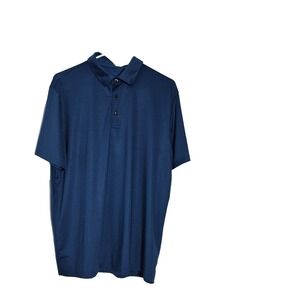 Oobe Polo Shirt Mens Medium Blue Black Striped Short Sleeve NEW